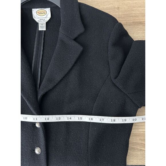 Talbots Women's Size 10 100% Italian Wool Black Blazer Jacket Career Office - Picture 4 of 7